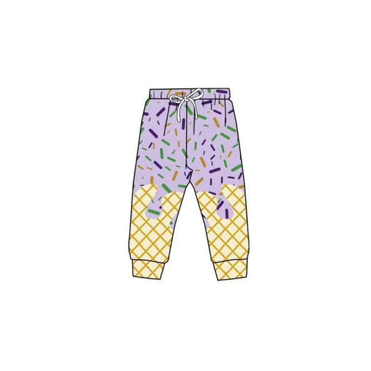 9.26 P0884 Pre order No Moq Baby Girls Mardigras Sprinkles Drip Team Jogger Pants