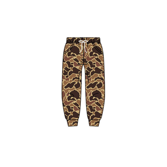 10.23 (Pre Order) No moq P0945 PRE-ORDER Baby Boys Brown Camo Pockets Jogger Pants