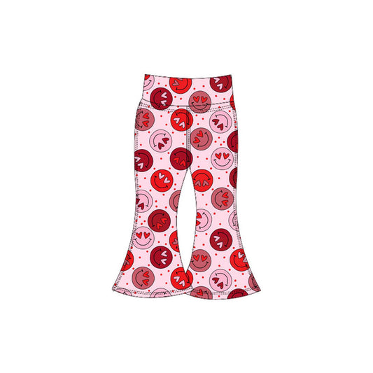 11.4 P0953 Pre order No Moq Yoga fabric Baby Girls Heart Smiles Valentine Yoga Bell Bottom Pants
