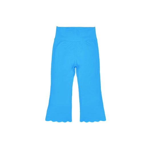 11.12 P0968 Pre order No Moq Yoga fabric Baby Girls Blue Yoga Flare Bottom Pants