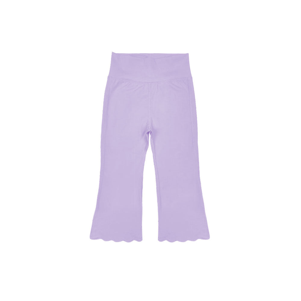 11.12 P0969 Pre order No Moq Yoga fabric Baby Girls Lavender Yoga Flare Bottom Pants