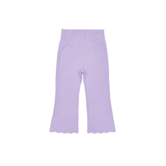 11.12 P0969 Pre order No Moq Yoga fabric Baby Girls Lavender Yoga Flare Bottom Pants