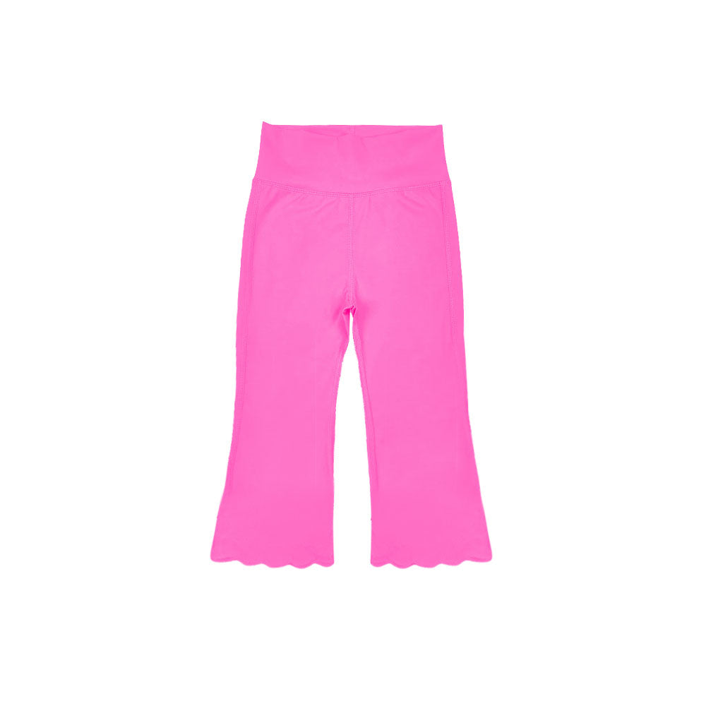 11.12 P0970 Pre order No Moq Yoga fabric Baby Girls Pink Yoga Flare Bottom Pants