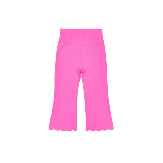 11.12 P0970 Pre order No Moq Yoga fabric Baby Girls Pink Yoga Flare Bottom Pants
