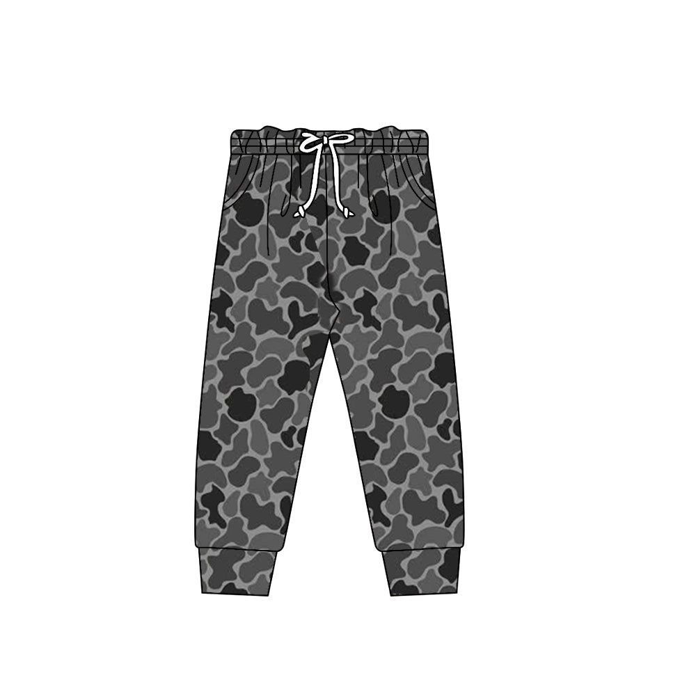 11.13 P0973 Pre order No Moq Baby Boys Dark Grey Camo Pockets Southern Jogger Pants Bottom