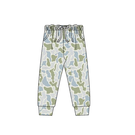 11.13 P0975 Pre order No Moq Baby Boys Green Blue Camo Pockets Southern Jogger Pants Bottom