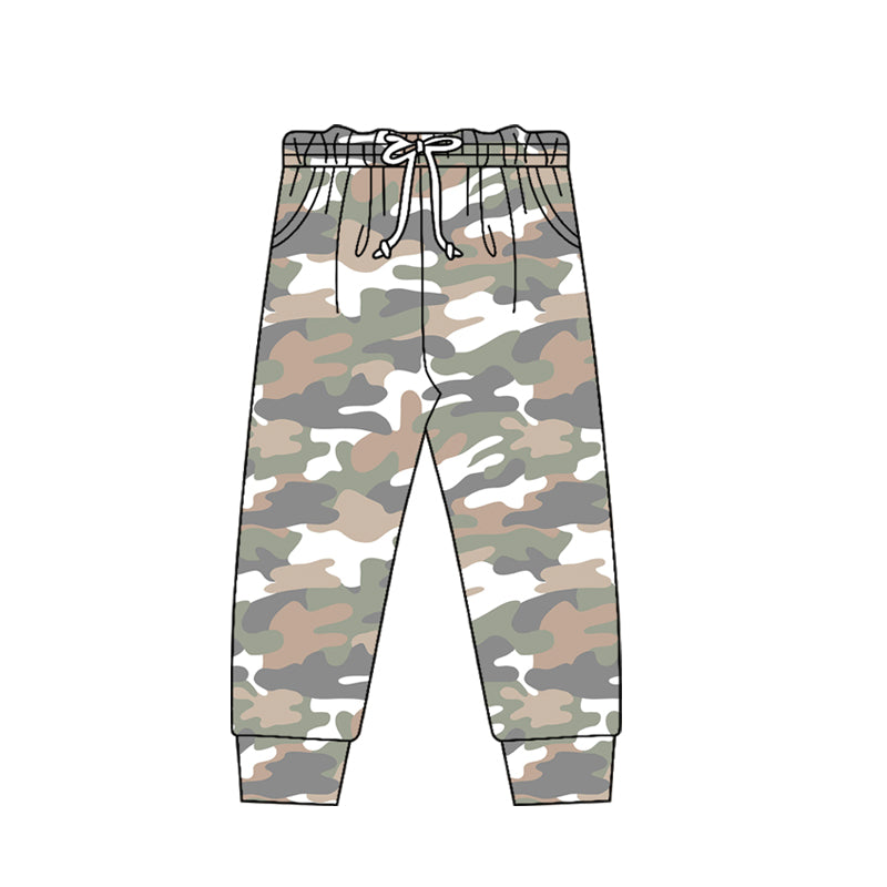 11.14 P0979 Pre order No Moq Baby Boys Grey Camo Pockets Southern Jogger Pants Bottom
