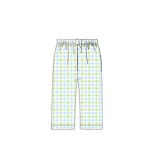 11.21 P0991 Pre order No Moq Baby Boys Green Checked Pants Bottom
