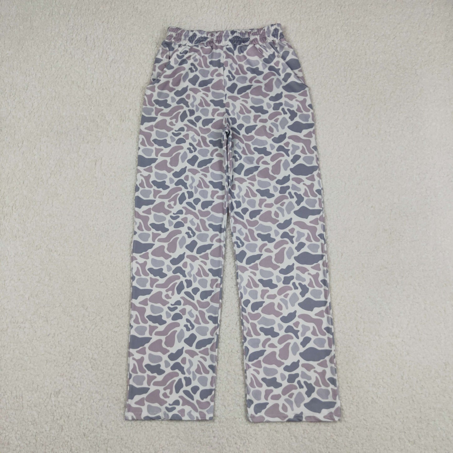 P0994 RTS NO MOQ （In stock）Grey camo pocket adult women pants