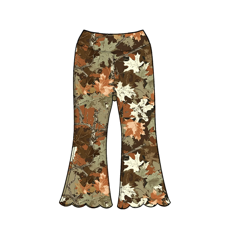 5.1 Pre order No Moq Baby Girls Pocket Zip Pullovers Scallop Flare Pants Hunting Clothes Sets