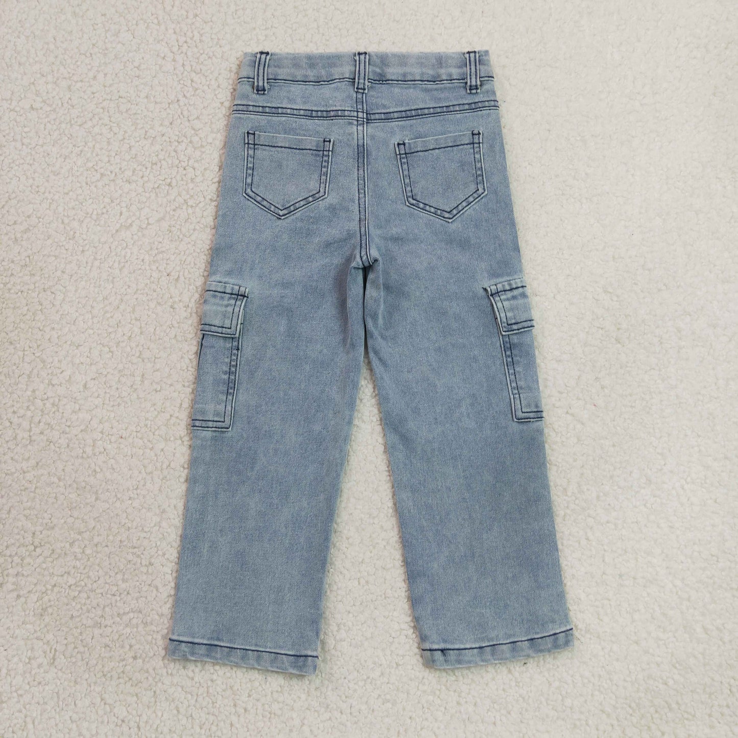 P1049 RTS NO MOQ （In stock）Baby Girls Navy Fashion Denim Jeans Casual Long Denim Pants