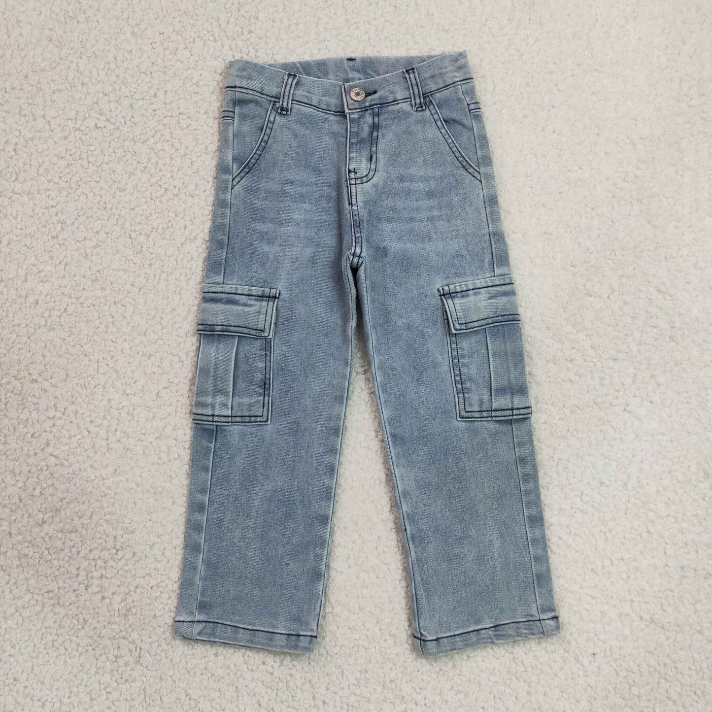 P1049 RTS NO MOQ （In stock）Baby Girls Navy Fashion Denim Jeans Casual Long Denim Pants