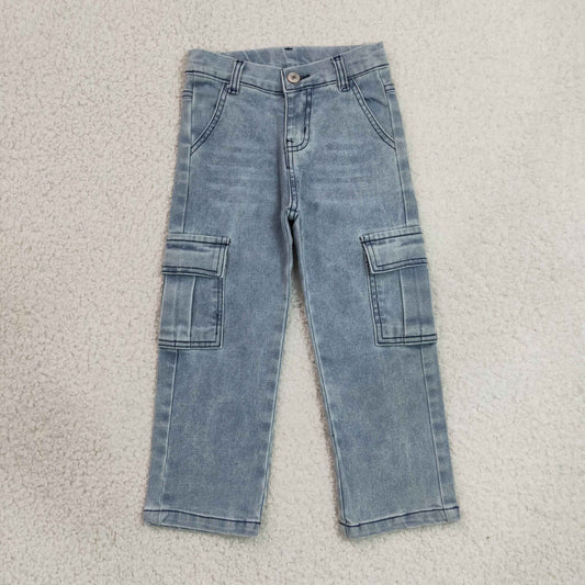 P1049 RTS NO MOQ （In stock）Baby Girls Navy Fashion Denim Jeans Casual Long Denim Pants