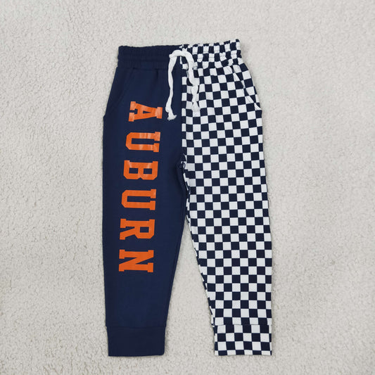 RTS NO MOQ （In stock）milk silk P1057 Baby Boys Navy Checked Team Pockets Joggers Bottom Casual Daily Wear