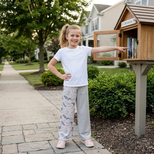 RTS NO MOQ （In stock）milk silk P1226 Baby Girls Green Khaki Camo Pockets Flare Pant Matching Outfit Bottom