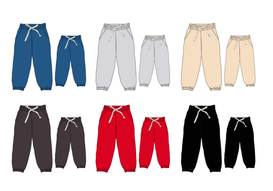 Blue pockets elastic kids girls joggers