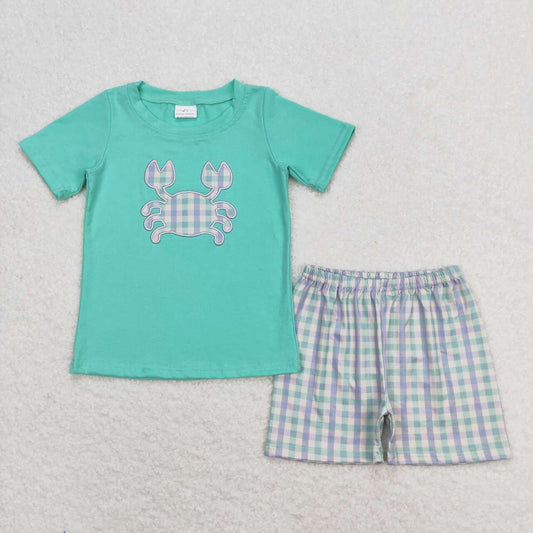 BSSO0638 Summer kids boutique clothes set short sleeve top with shorts set