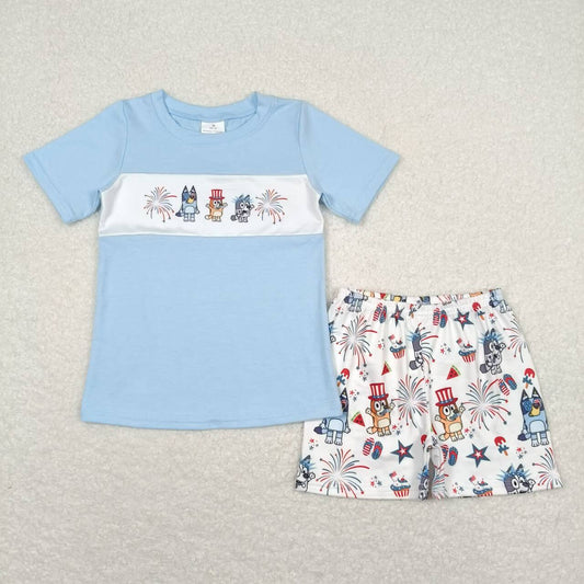 BSSO0792 Kids  boys summer clothes short sleeve top with shorts set