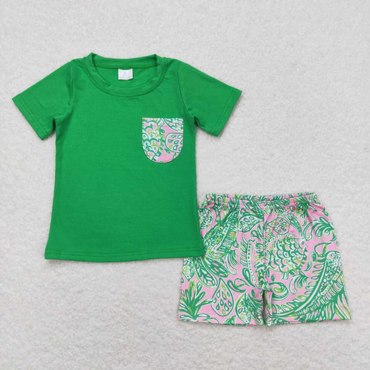 BSSO0839 kids summer clothes short sleeve top + shorts 2 pieces boys set