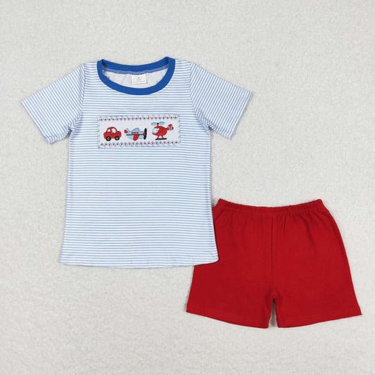 BSSO0649 Kids boys summer clothes short sleeve top with shorts set