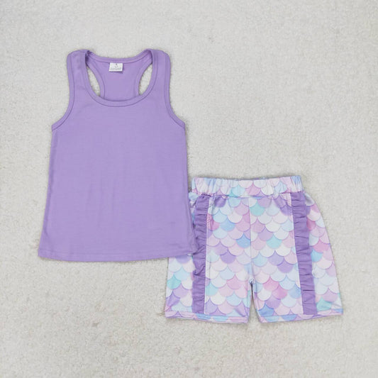 GSSO1060 Kids Girls summer clothes  sleeves top with shorts set