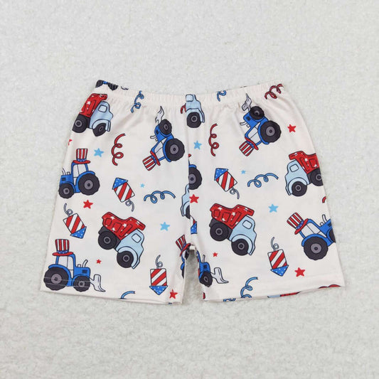 SS0257 Boys Star tractor beige shorts