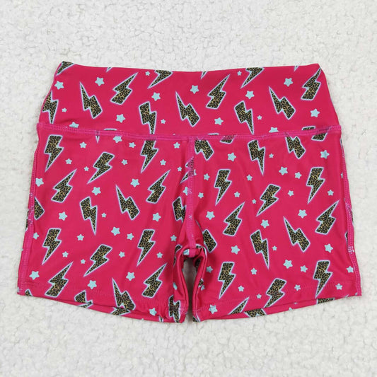 SS0216 Star lightning rose red shorts for kids