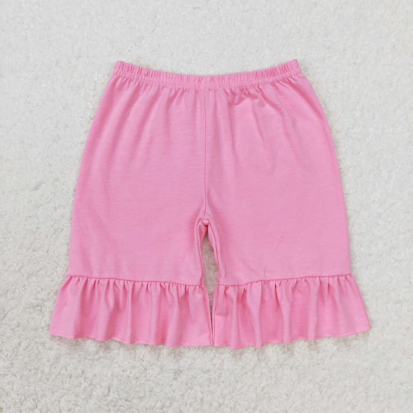 SS0271 Pink straight one-layer lace shorts for kids