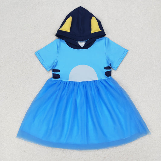 GSD0997 Baby girl summer clothes  hooded short sleeves kids dress