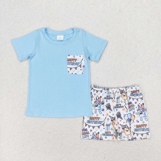 BSSO0907 Kids boys summer clothes short sleeve top with shorts set