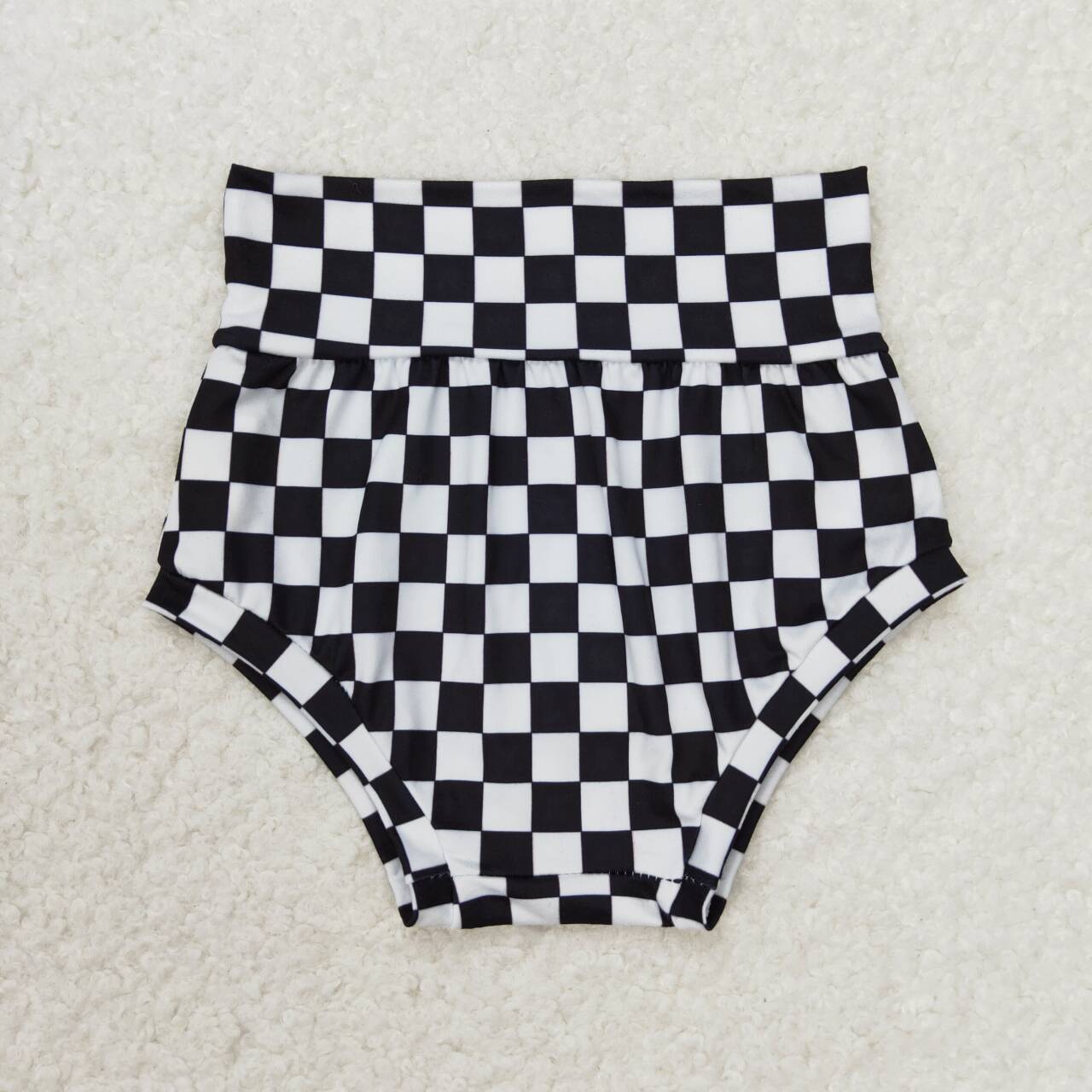 SS0139 Black and white plaid briefs for kids
