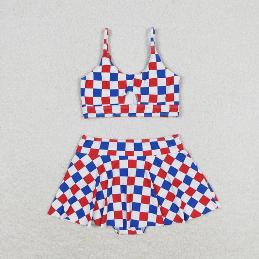S0287 Kids Girls summer clothes  sleeves top with swimsuit set