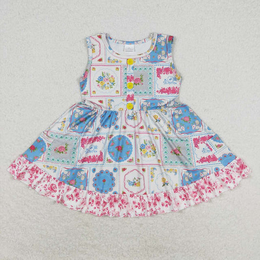 GSD1000 Baby girl summer clothes  sleeves kids dress