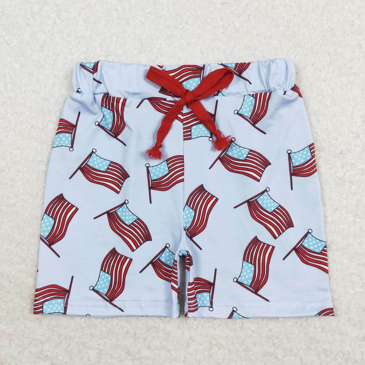 SS0174 Flag pattern white shorts for kids