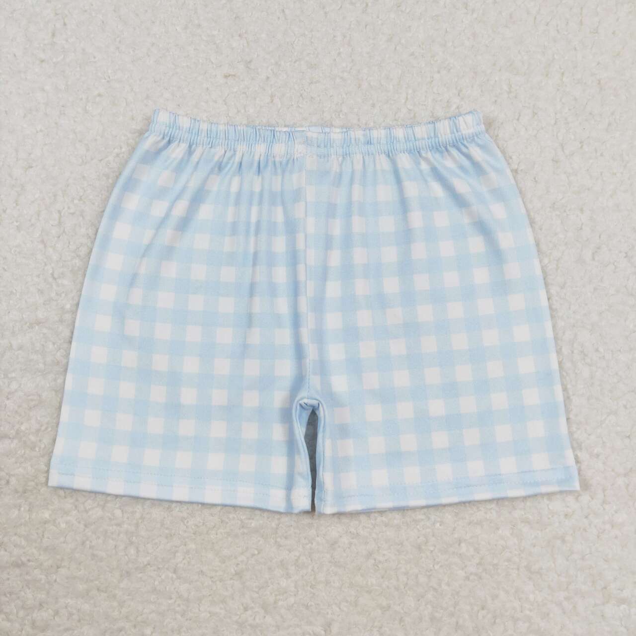 SS0353 Kids Boys summer blue plaid shorts