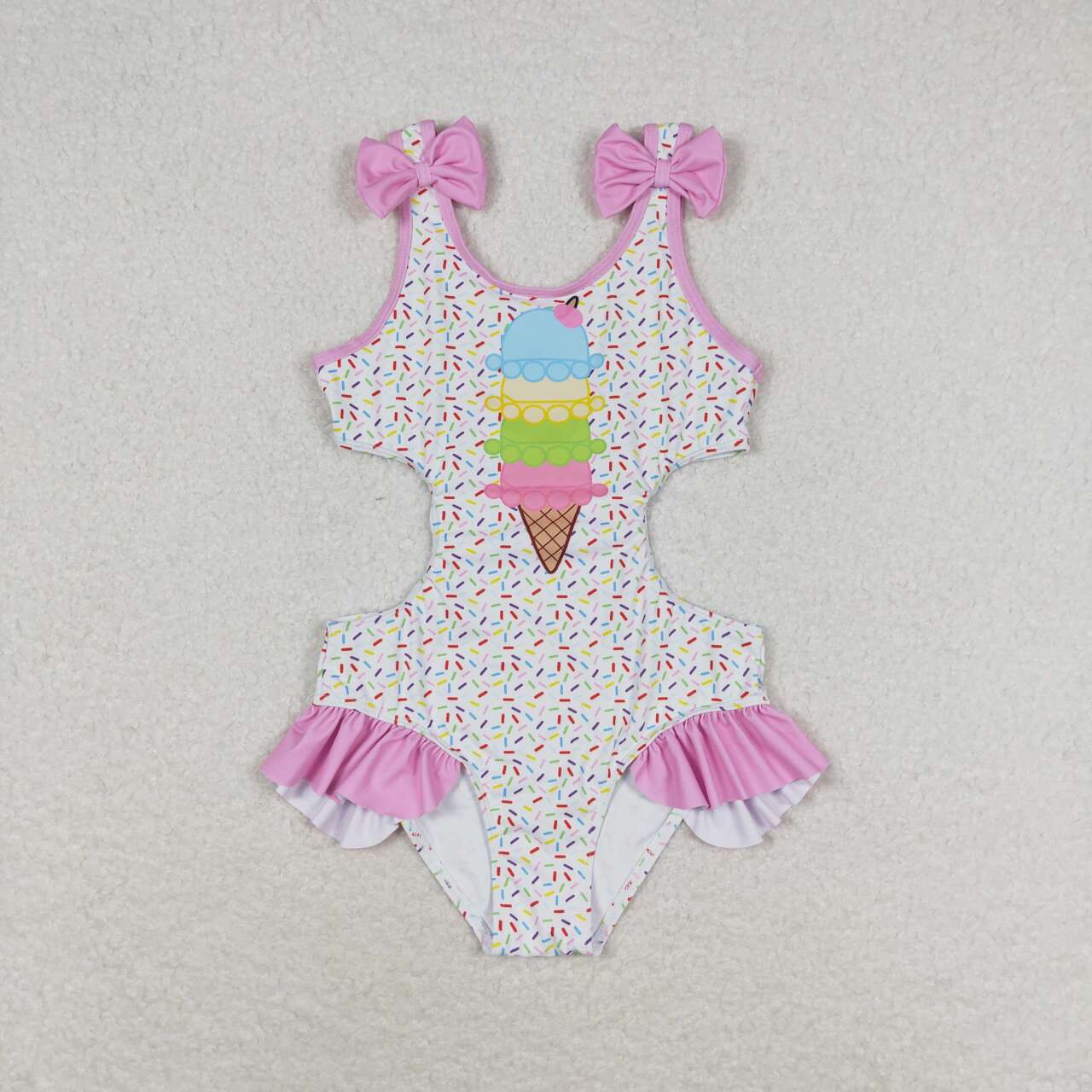 S0178 Kids Girls summer clothes  sleeves top with one-piece swimsuit