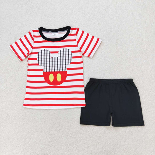 BSSO0801 Kids boys summer clothes short sleeve top with shorts set