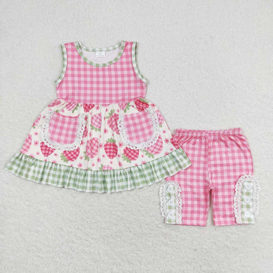 GSSO1183  Kids Girls summer clothes  sleeves top with shorts set