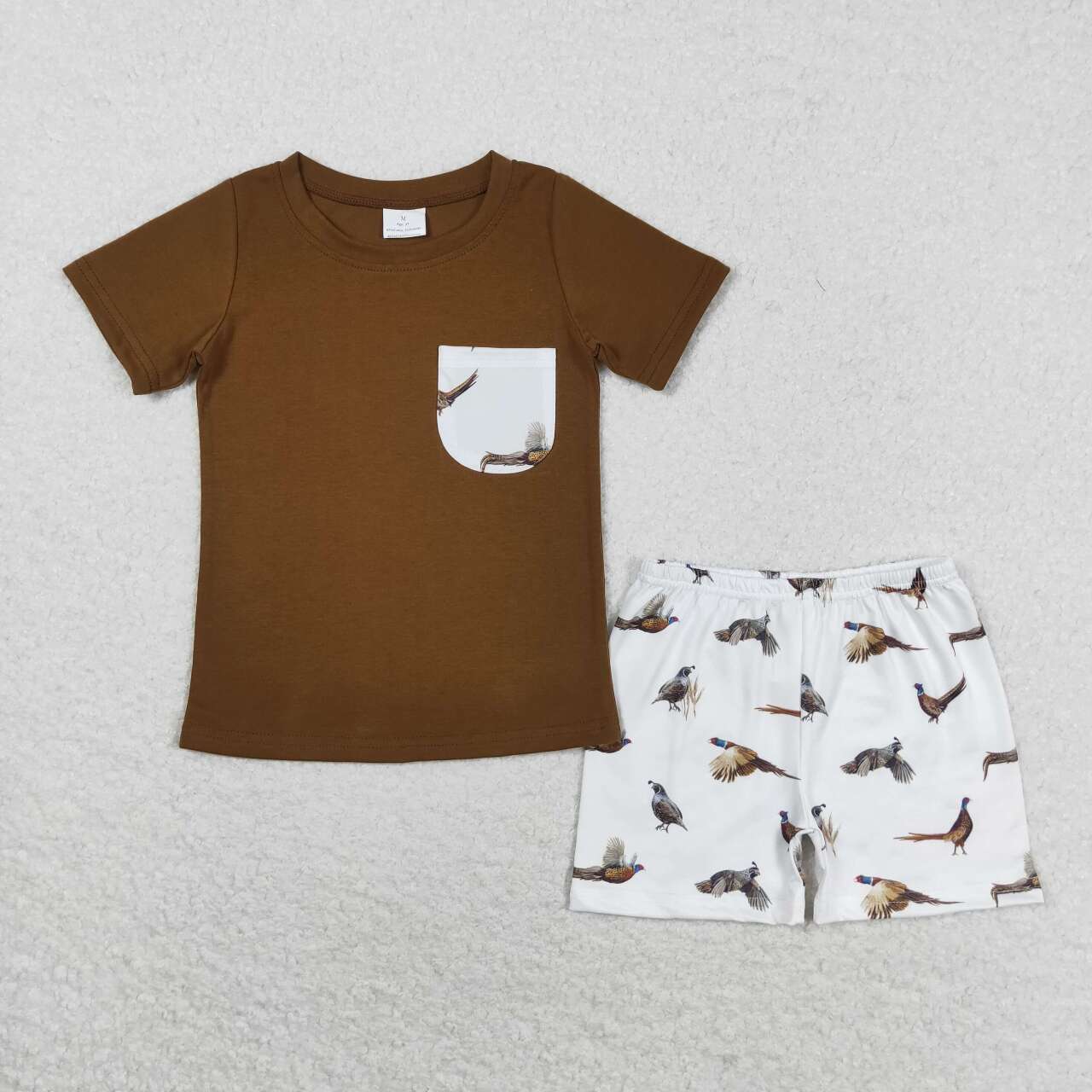 BSSO0925  Kids boys summer clothes short sleeve top with shorts set
