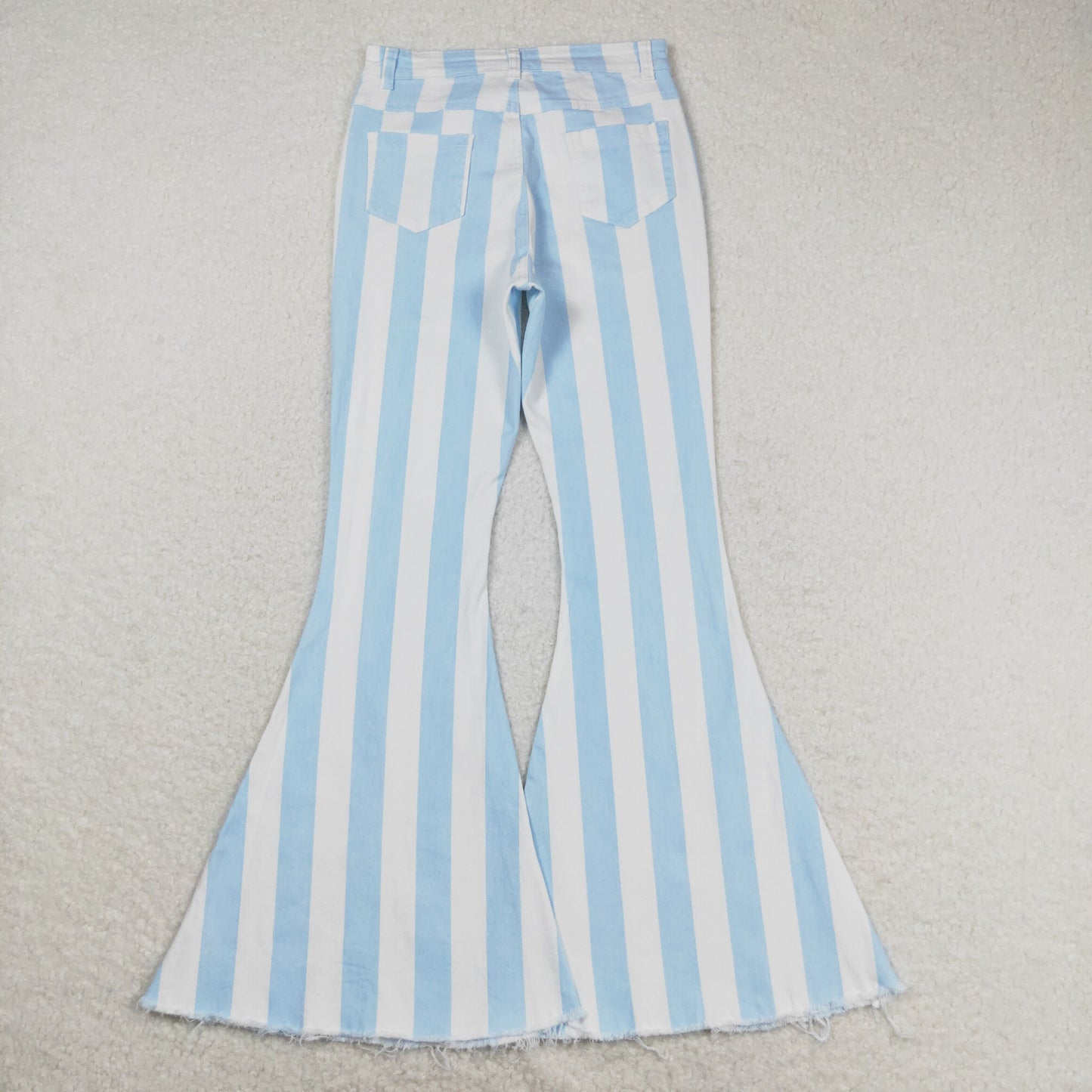P0458 Adult women blue and white striped denim trousers