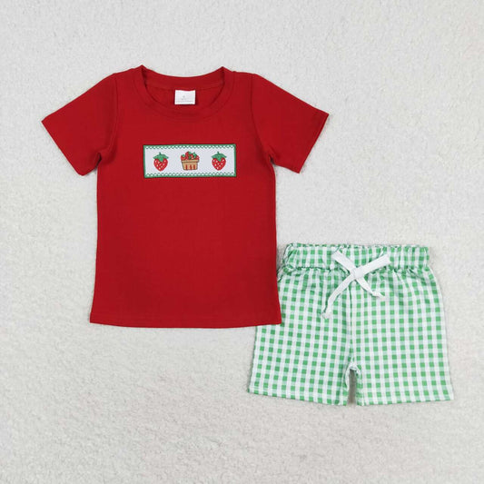 BSSO0810  Kids boys summer clothes short sleeve top with shorts set