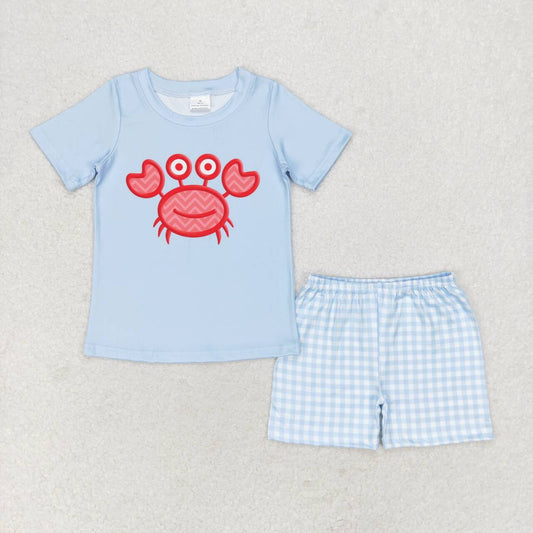 BSSO0808  Kids boys summer clothes short sleeve top with shorts set