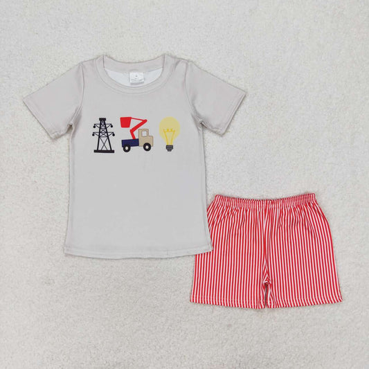 BSSO0632 Kids boys summer clothes short sleeve top with shorts set