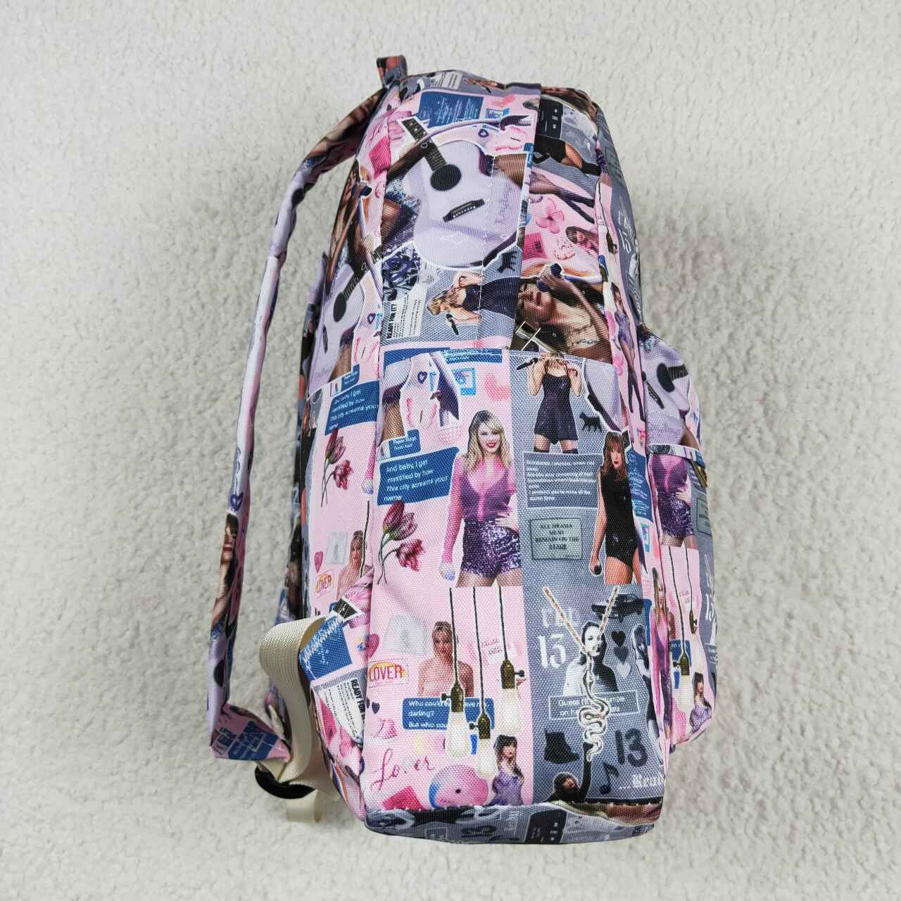 BA0215  Pink grey backpack