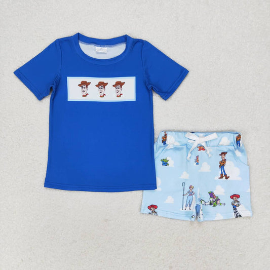 BSSO0892  Kids boys summer clothes short sleeve top with shorts set
