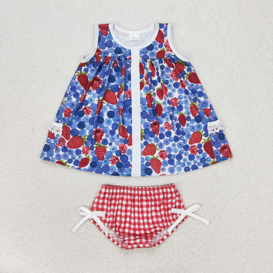 GBO0268  Kids Girls summer clothes sleeves top with briefs set