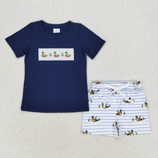 BSSO0884  Kids boys summer clothes short sleeve top with shorts set