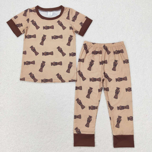 RTS no moq BSPO0444  Kids boys summer clothes sleeves top with trousers set