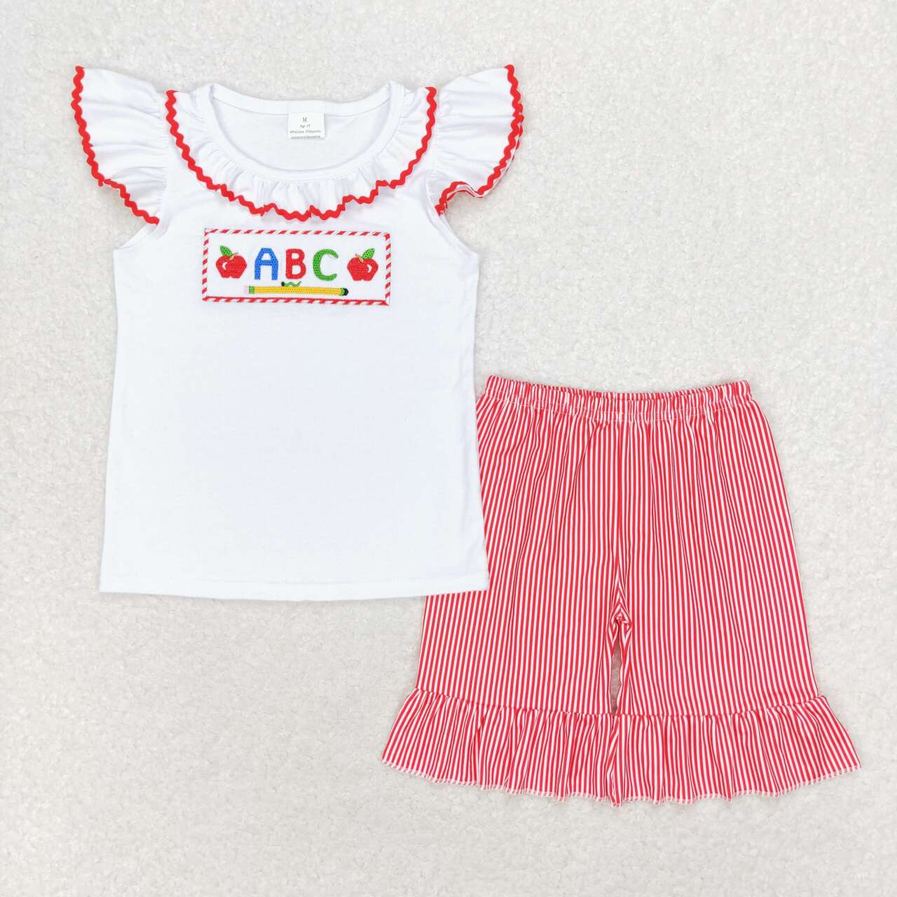 RTS no moq  GSSO1115  Kids Girls summer clothes fiying sleeves top with shorts set