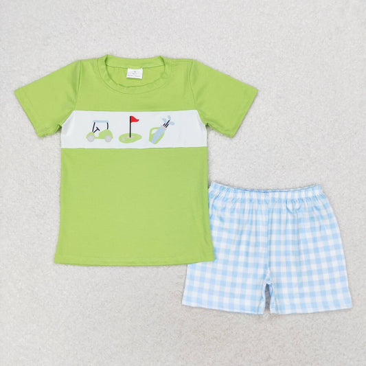 RTS no moq BSSO0667  Kids boys summer clothes short sleeve top with shorts set